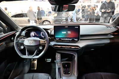 Digital dashboard and touchscreen infotainment in a modern car interior