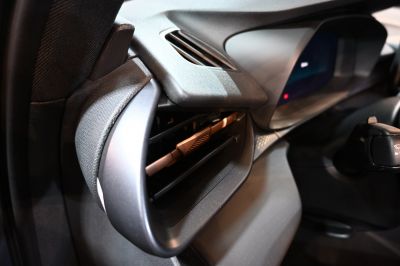 Close-up of interior air vent and dashboard area