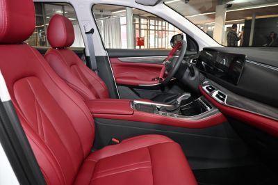 Premium red leather seats and modern dashboard design