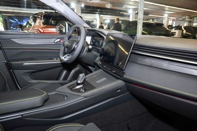 Digital dashboard and touchscreen infotainment in modern car interior