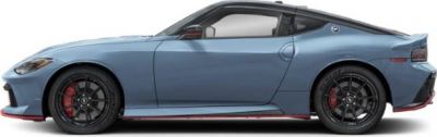 Side profile of a sleek sports coupe with aerodynamic lines and performance wheels.