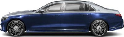 Sleek luxury sedan side profile with distinctive multi-spoke alloy wheels