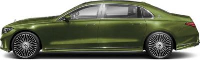 Luxury sedan side profile with extended wheelbase and multi-spoke alloy wheels
