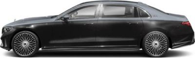 Long luxury sedan profile with multi-spoke alloy wheels