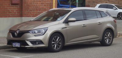 Front-side view of a modern station wagon with alloy wheels.