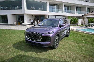 SUV with distinctive large front grille and sleek LED headlights