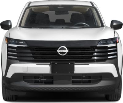 Front view with LED headlights and prominent black grille