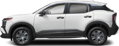 Side profile of compact SUV with hatchback rear and roof rails