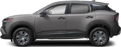 Side profile of a modern compact SUV with sleek body lines and two-tone roof.