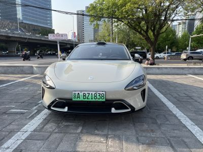 Sleek front design with sharp headlights and aerodynamic bumper