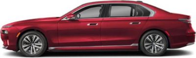 Side profile of a sleek electric luxury sedan with modern aerodynamic design