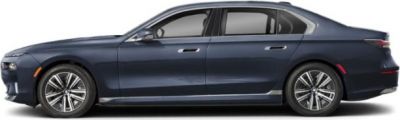 Side profile of a sleek luxury electric sedan with modern aerodynamic design