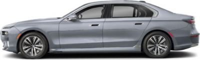 Side profile of luxury electric sedan with sleek aerodynamic design