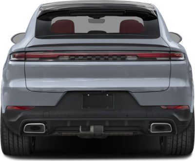 Wide SUV rear with continuous LED light bar and dual exhaust design