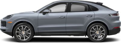 Side profile of electric coupe SUV with alloy wheels and sleek curved roofline