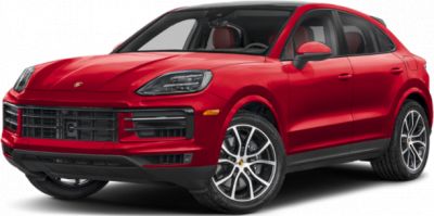 Red electric coupe SUV front side view with alloy wheels