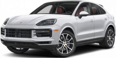 White luxury SUV front view with LED headlights and alloy wheels
