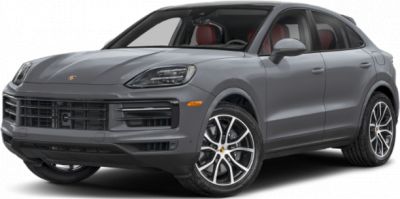 Front and side view of a luxury electric coupe SUV with alloy wheels