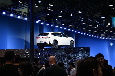 Electric SUV rear view with modern LED taillights and aerodynamic design
