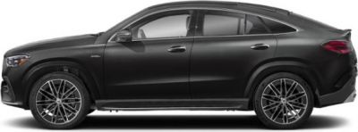 Side profile of a sleek SUV coupe with aerodynamic roofline and performance wheels.