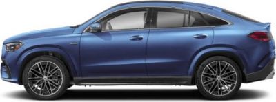 Side profile of a sleek coupe-style SUV with large alloy wheels.