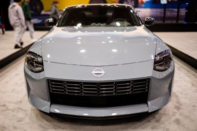Front view with distinctive grille and modern headlights
