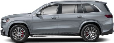 Side profile of luxury SUV with AMG wheels and red brake calipers