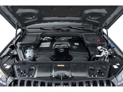AMG engine compartment with advanced components and carbon fiber trim