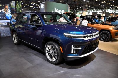 Large SUV with distinctive front grille and sleek side profile
