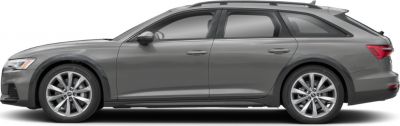 Side profile of a wagon with alloy wheels and roof rails