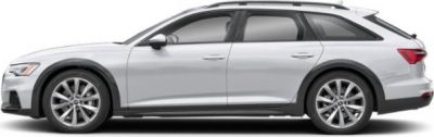 Silver station wagon side profile with alloy wheels and black trim