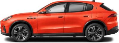 Side profile of luxury SUV with aerodynamic design and distinctive alloy wheels