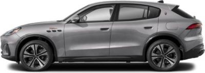 Side profile of a sleek luxury SUV with distinctive wheels and smooth body lines