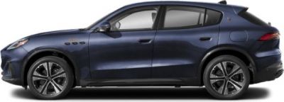 Sleek side profile of a modern SUV with sporty alloy wheels and dark blue paint