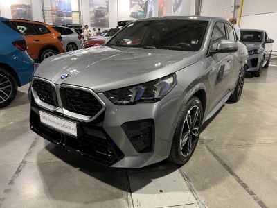 Front grille and LED headlights of a modern premium SUV