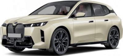 Front side view of sleek modern electric SUV with distinctive grille and sharp headlights
