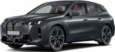 Futuristic electric SUV front side view with distinctive grille and sleek design