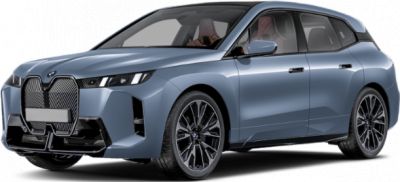 Front side view of electric SUV with LED headlights and modern design