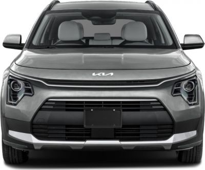 Front view with LED headlights and bold grille design