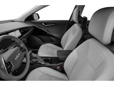 Modern car interior with digital cockpit and leather seats