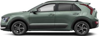 Side profile of a modern green hybrid SUV with sporty alloy wheels.