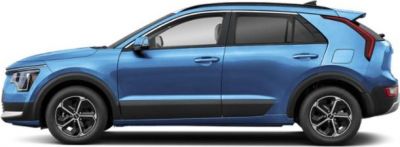 Side profile of blue compact SUV with alloy wheels and sleek lines