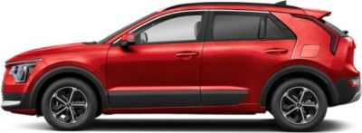 Red compact SUV side profile with modern wheel design and black cladding