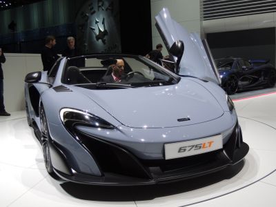 Sporty convertible with butterfly doors open