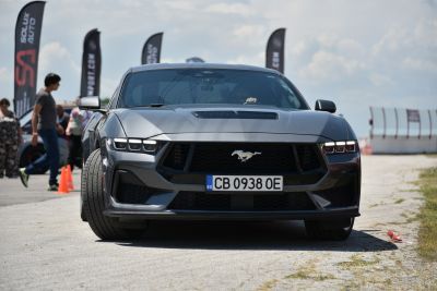 Front view with LED headlights and prominent grille