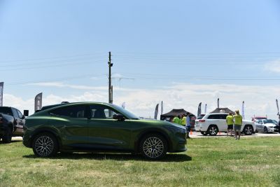 Sleek side profile of modern electric SUV with sporty design