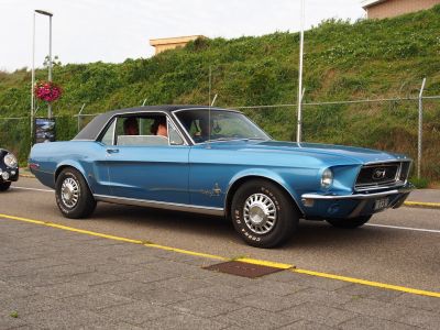 Classic 1960s muscle coupe with hardtop and vintage styling