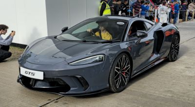 High-performance sports coupe with aerodynamic body and alloy wheels