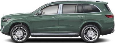 Side profile of luxury SUV with multi-spoke wheels and extended body.