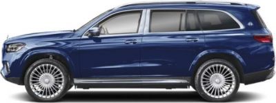 Side profile of luxury SUV with distinctive alloy wheels and extended body.